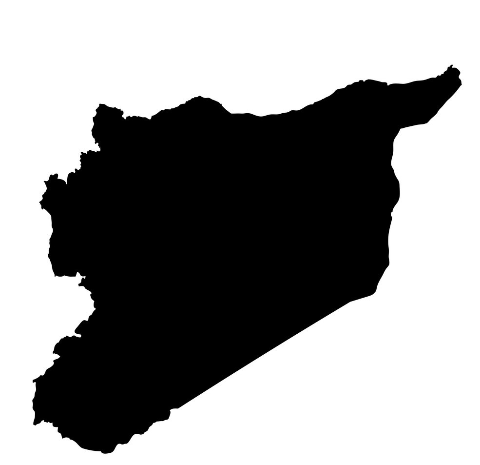 Syria map. Outline in black on a white background isolated. Vector image.